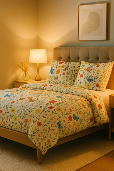 Quilt Cover Set (Butterflies and Flowers)