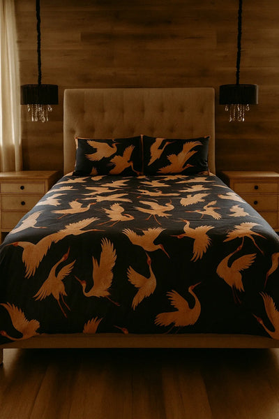 Quilt Cover Set (Blue Flamingo)