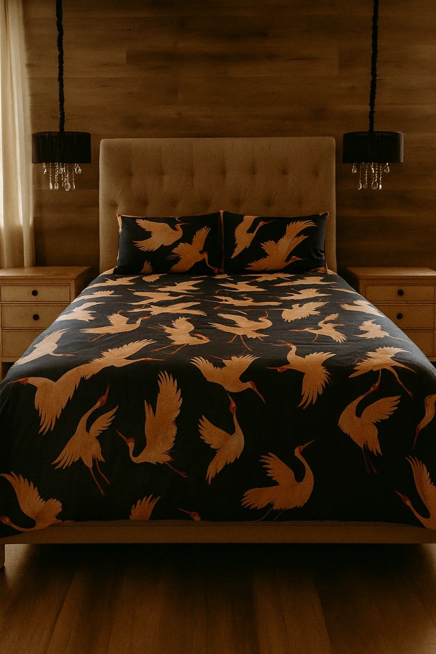 Quilt Cover Set (Blue Flamingo)