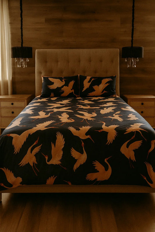 Quilt Cover Set (Blue Flamingo)