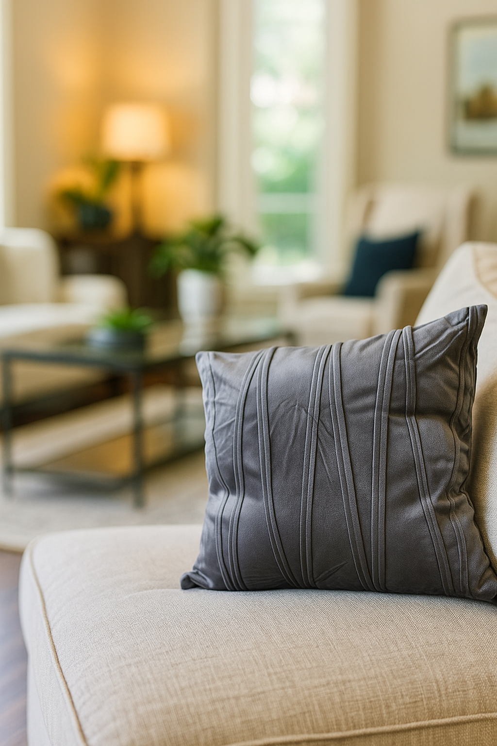 Soft velvet cushion cover - Grey