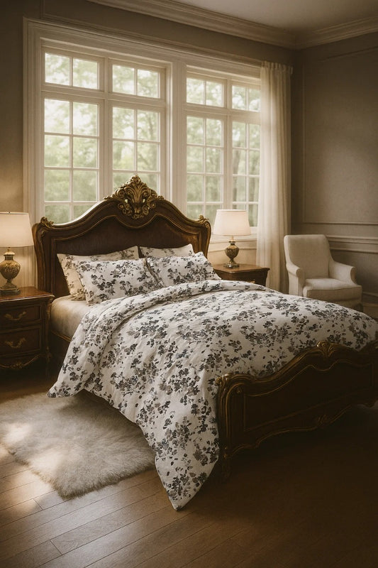 Quilt Cover Set (Off White & Grey)