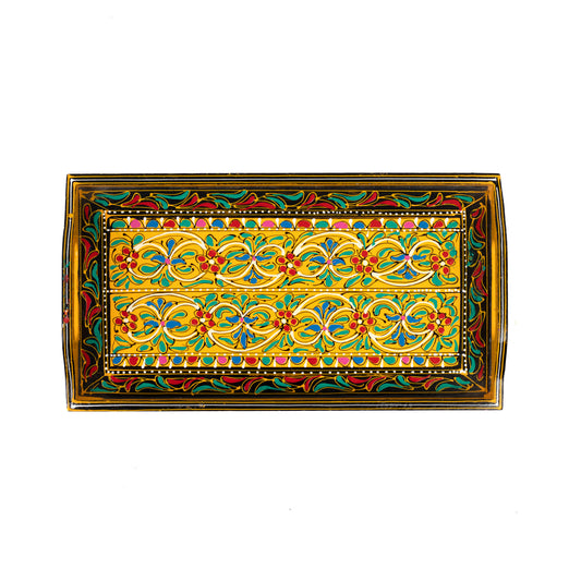 Hand painted wooden serving tray- 8