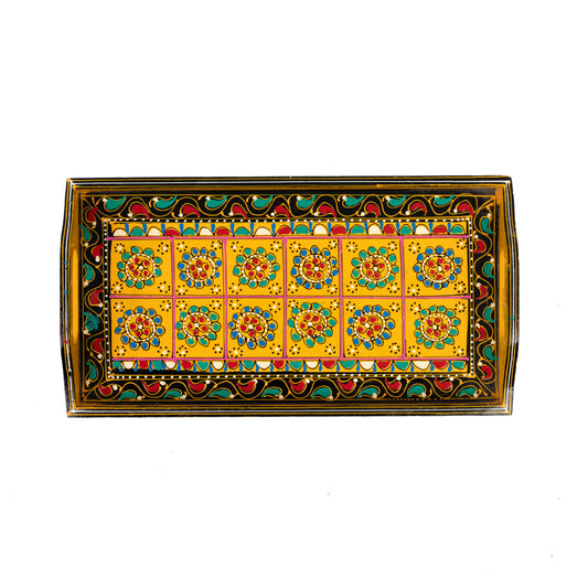 Hand painted wooden serving tray- 9