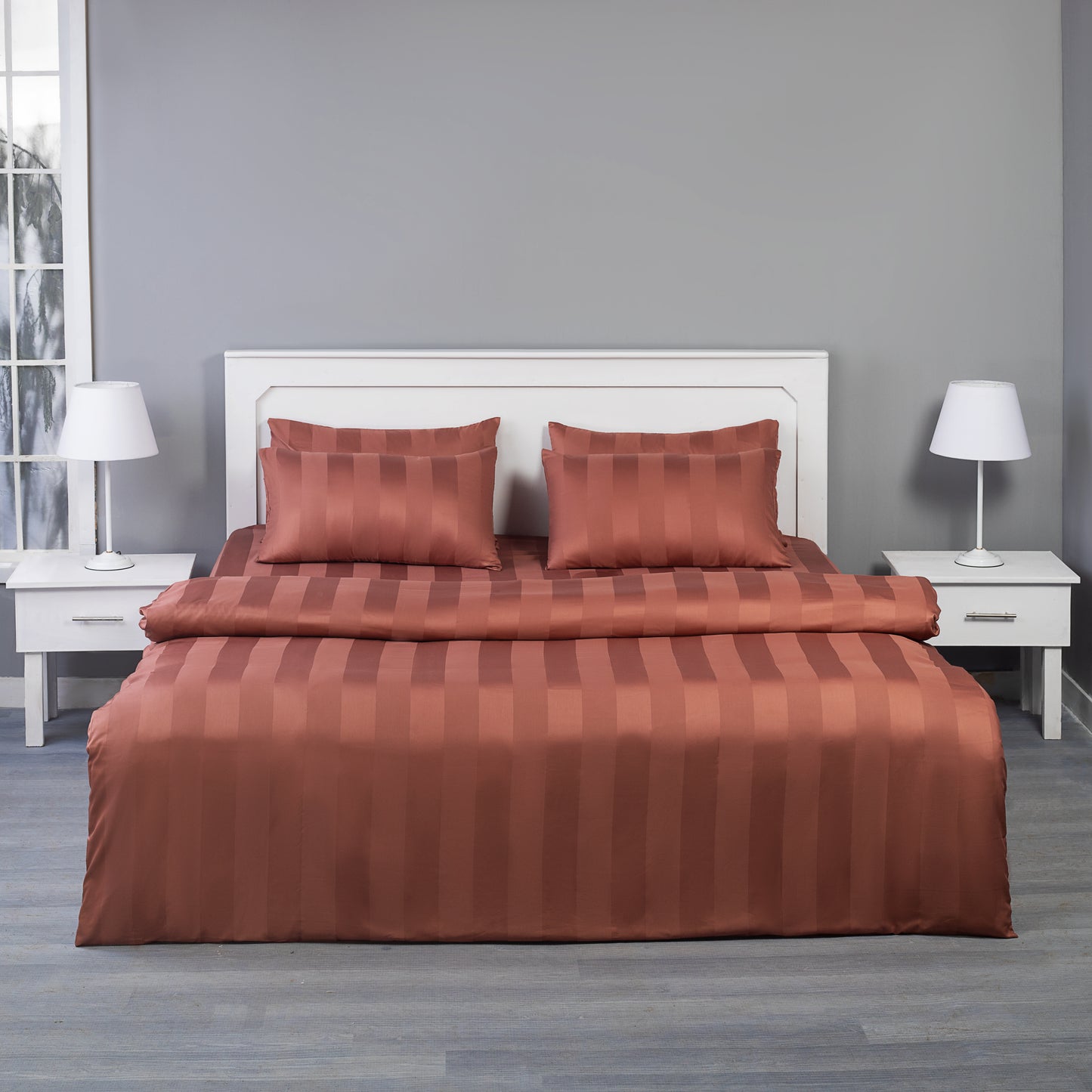Quilt cover (Pink- wide stripe)