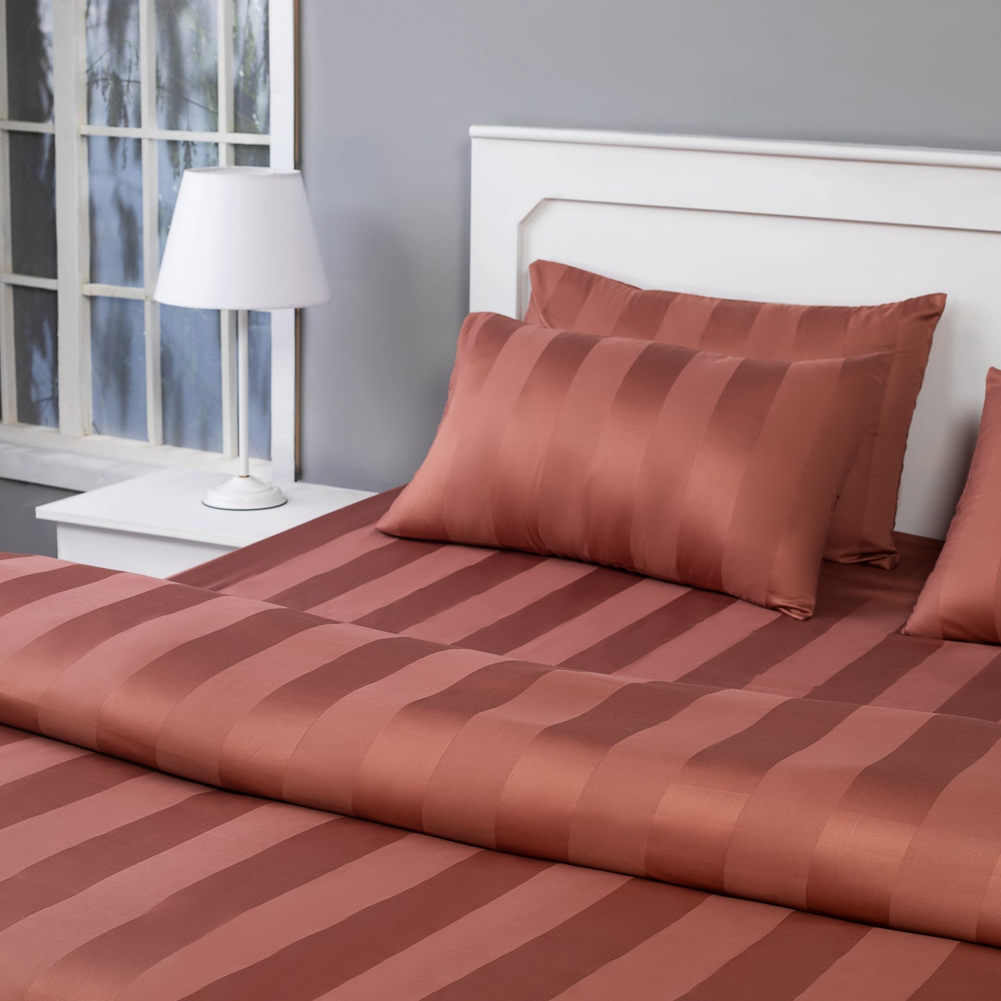 Quilt cover (Pink- wide stripe)