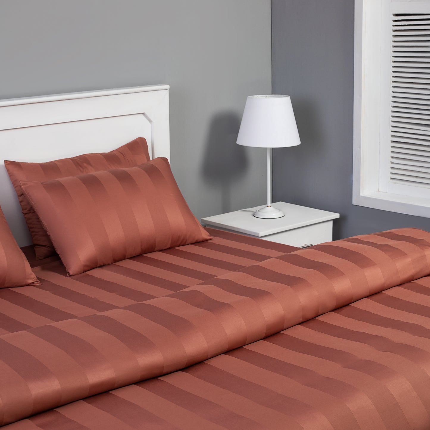 Quilt cover (Pink- wide stripe)