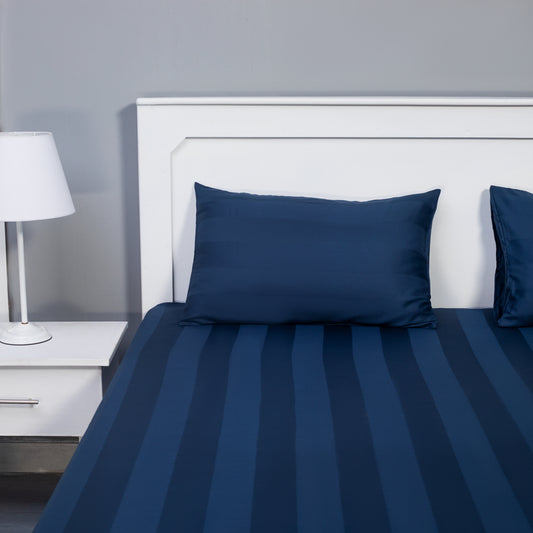 Fitted bedsheet (Navy Blue- Light)