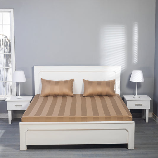 Fitted Bedsheet  (Mud-Brown)