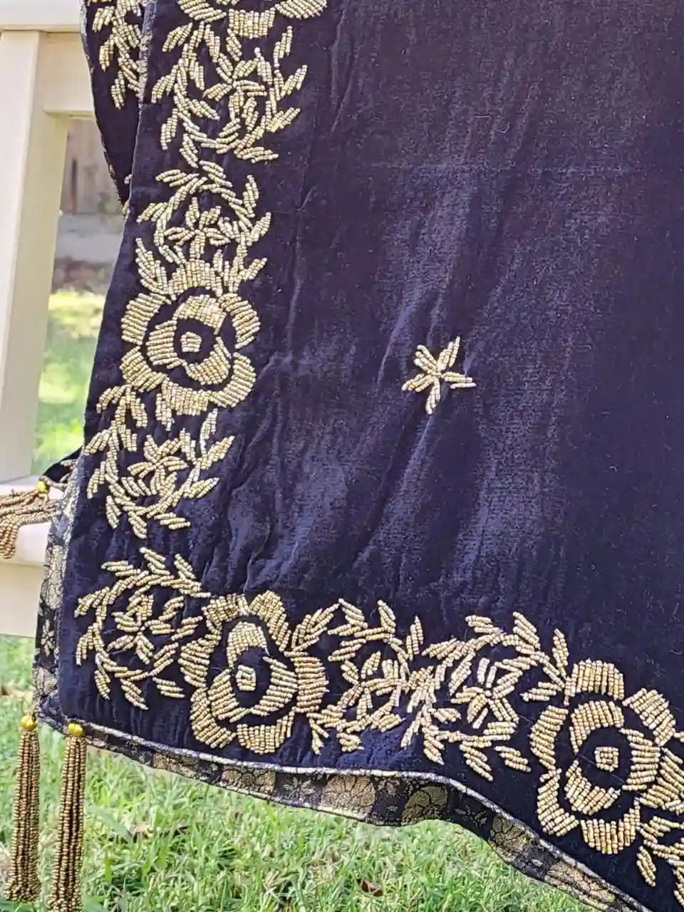Black velvet shawl