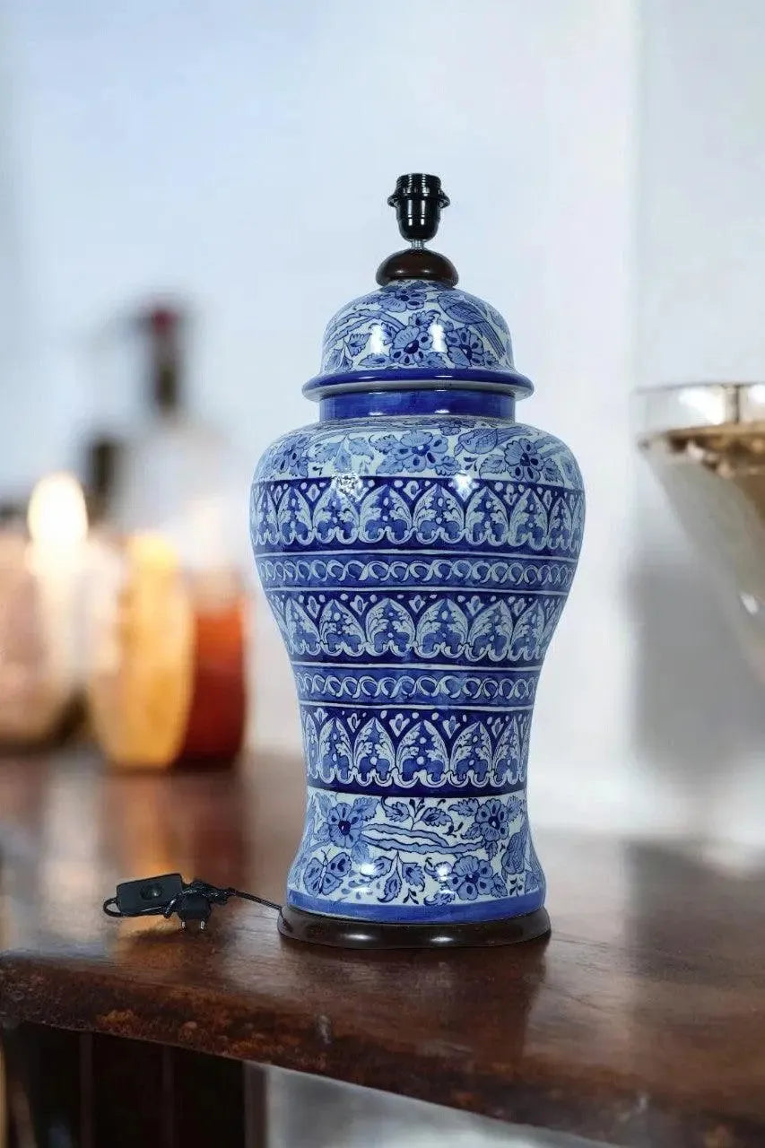 Blue pottery- Lamp (small) - Handmade Stories