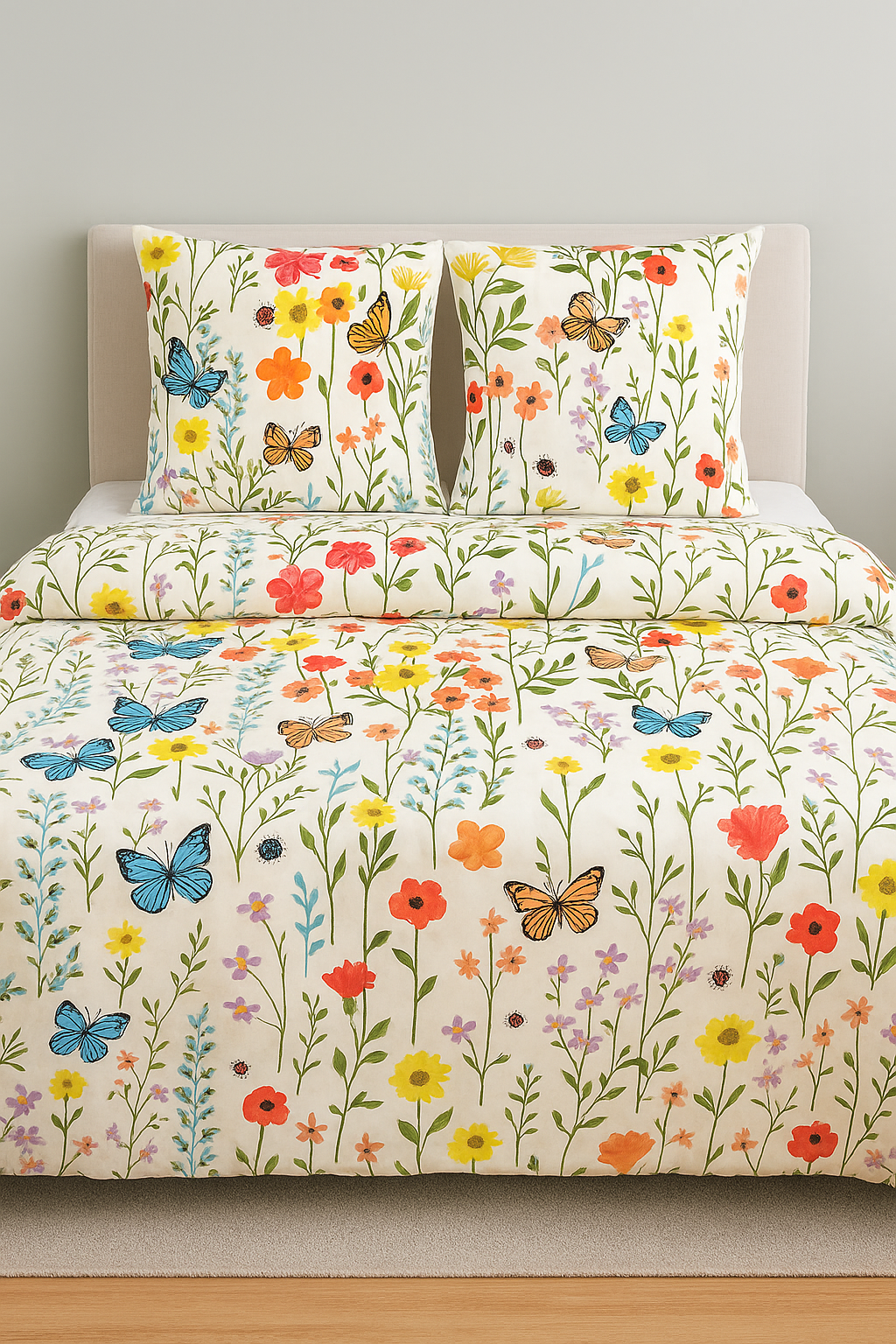 Quilt Cover Set (Butterflies and Flowers)
