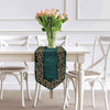 Emerald Green Handmade Beaded Table Runner Set ( Border Design)