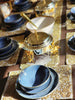 Grey and Gold Handmade Beaded Table Runner Set (Border Design)