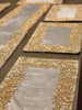 Grey and Gold Handmade Beaded Table Runner Set (Border Design)