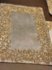 Grey and Gold Handmade Beaded Table Runner Set (Border Design)