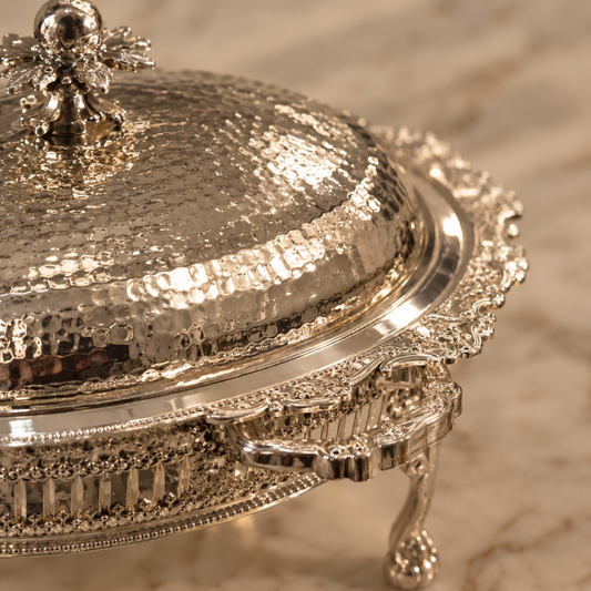 Hammered Oval Chafing Dish / Food Warmer