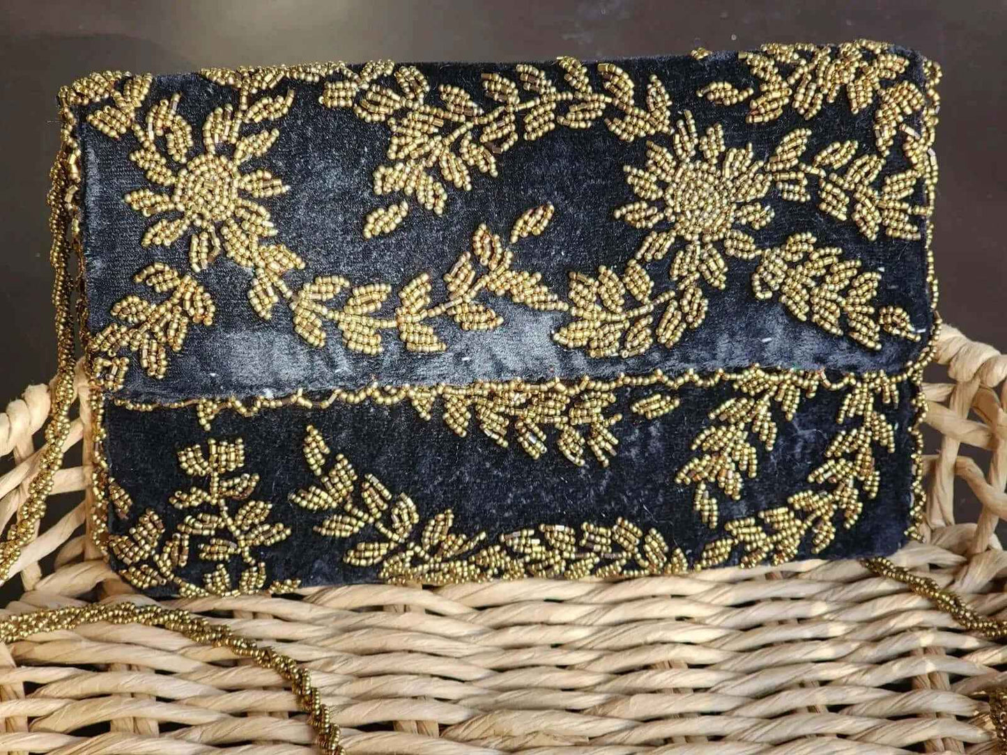 Modern Black and Gold Shoulder Bag