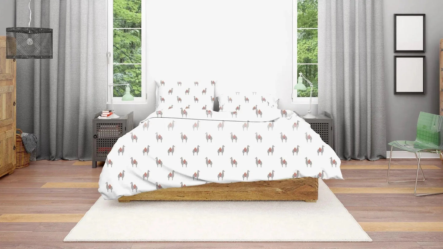 Premium Quality Bed Sheet With Flat Sheet (Camel design ) - Handmade Stories