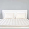 Premium Quality Bed Sheet With Flat Sheet (Ivory white wide stripe) - Handmade Stories