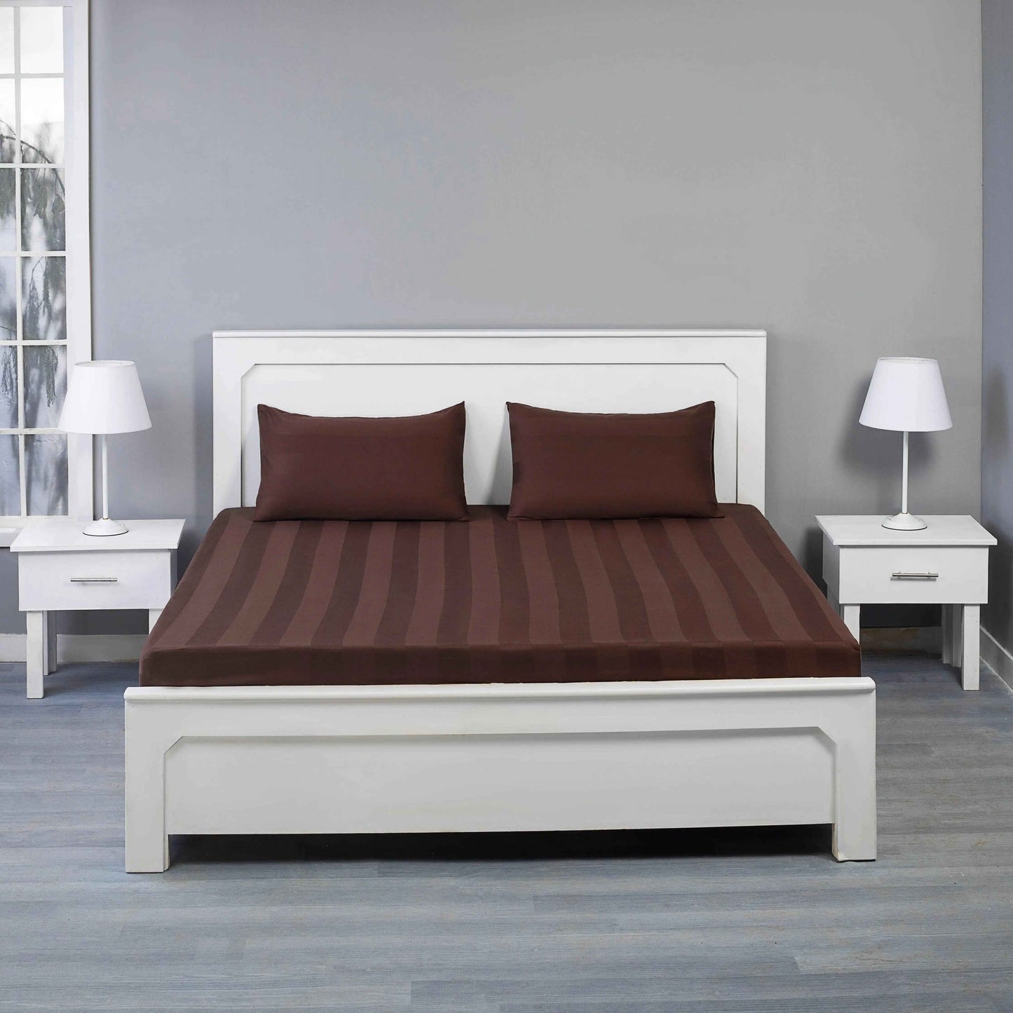Premium Quality Bed Sheet Set (Brown)