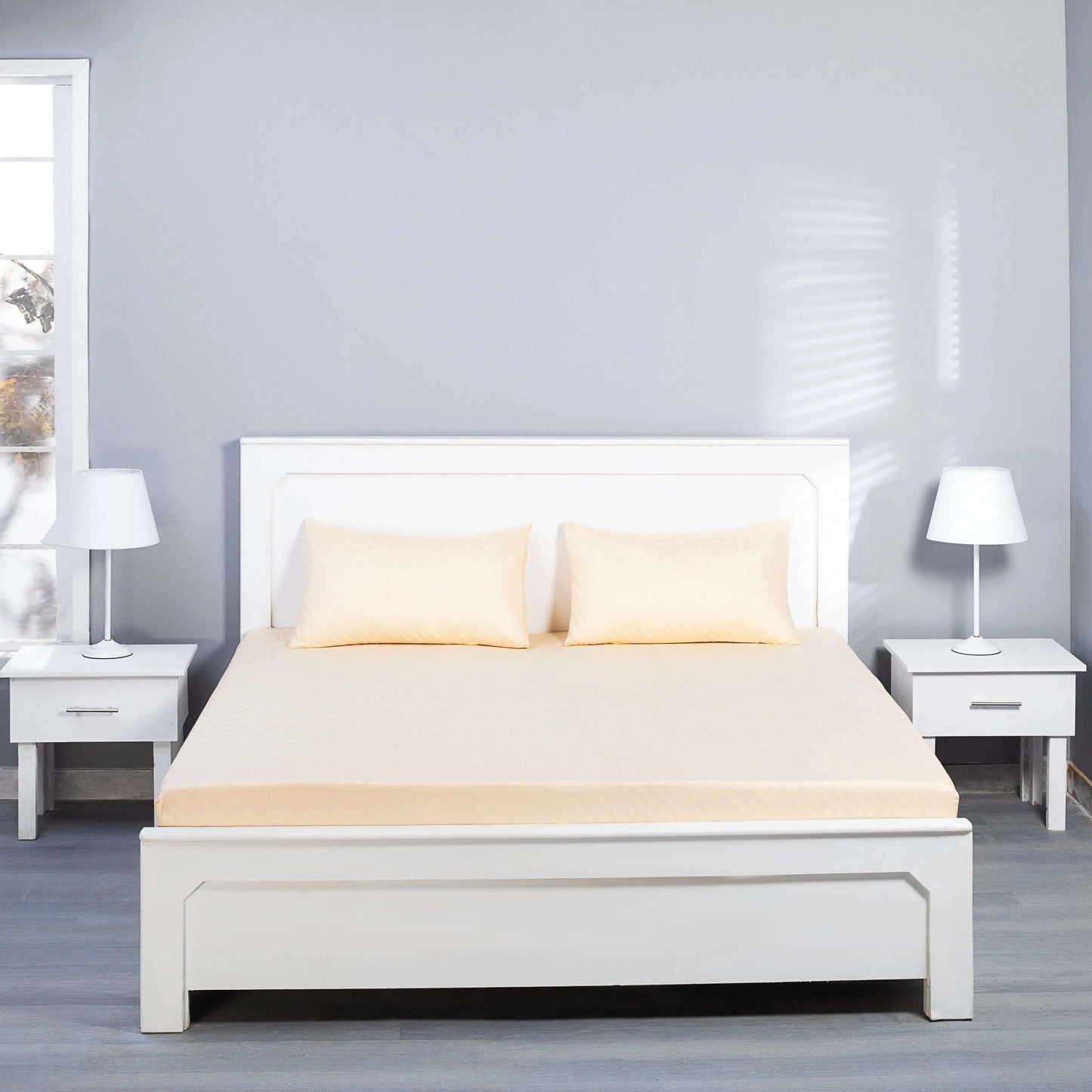 Premium Quality Cream and Gold Fitted Sheet Set with Pillowcases - Handmade Stories