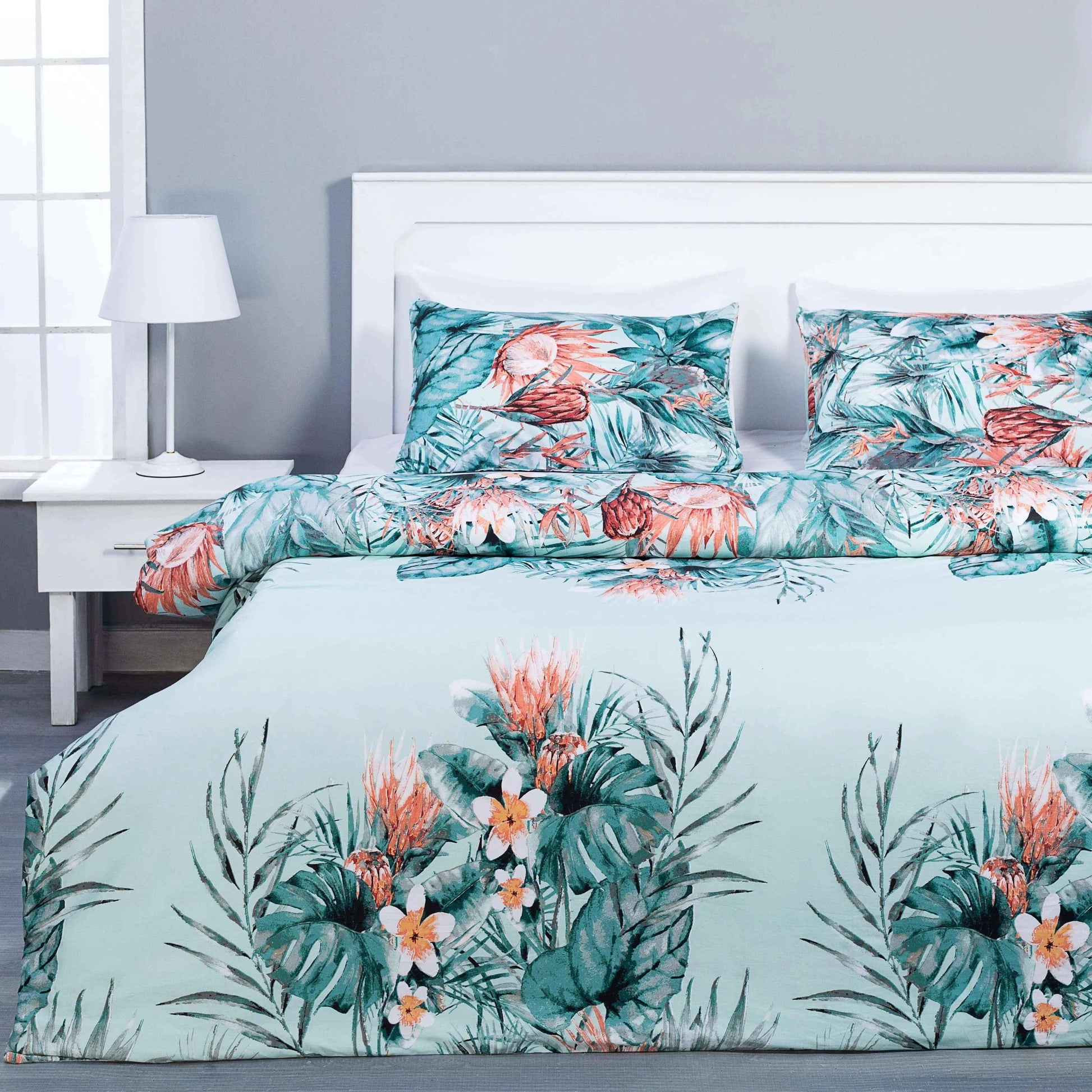 Quilt Cover Set (Soft Blue Flower)