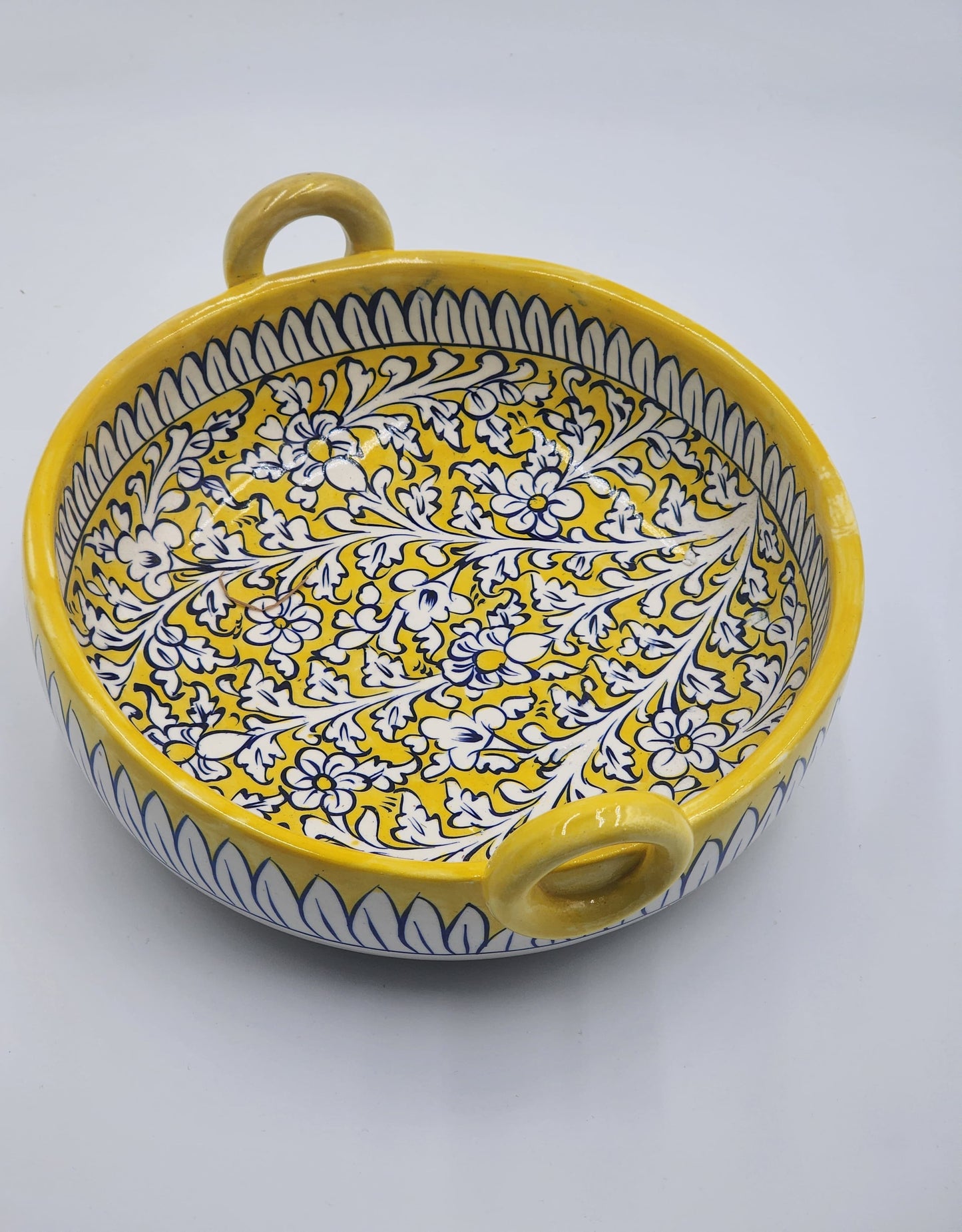 Yellow and White serving dish (Karahi)