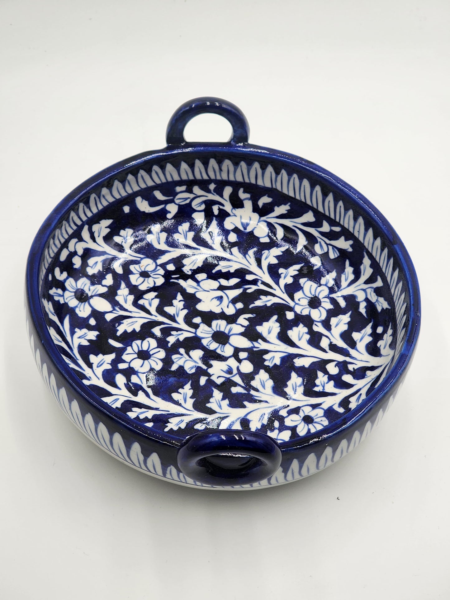 Blue pottery serving dish (Karahi)