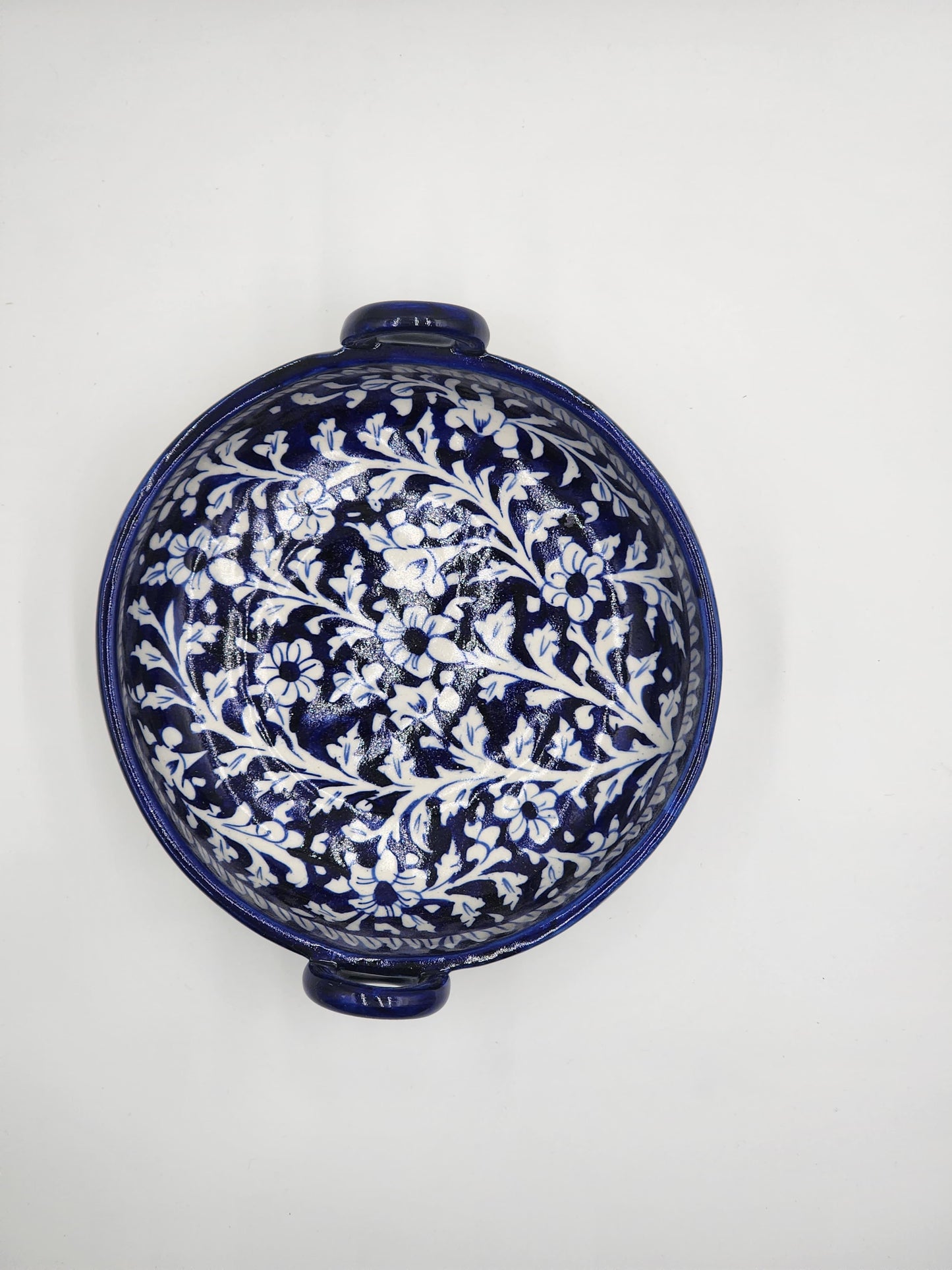 Blue pottery serving dish (Karahi)