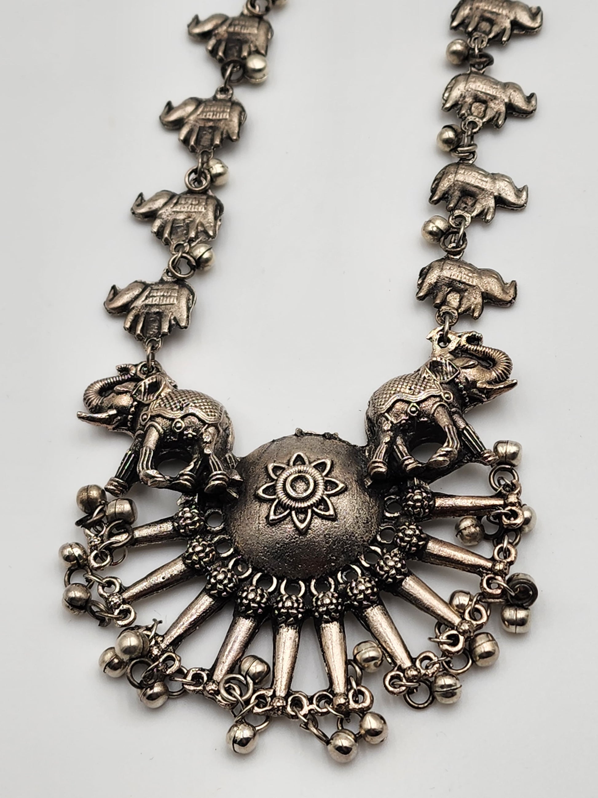 Silver Elephant Design Necklace - Handmade Stories