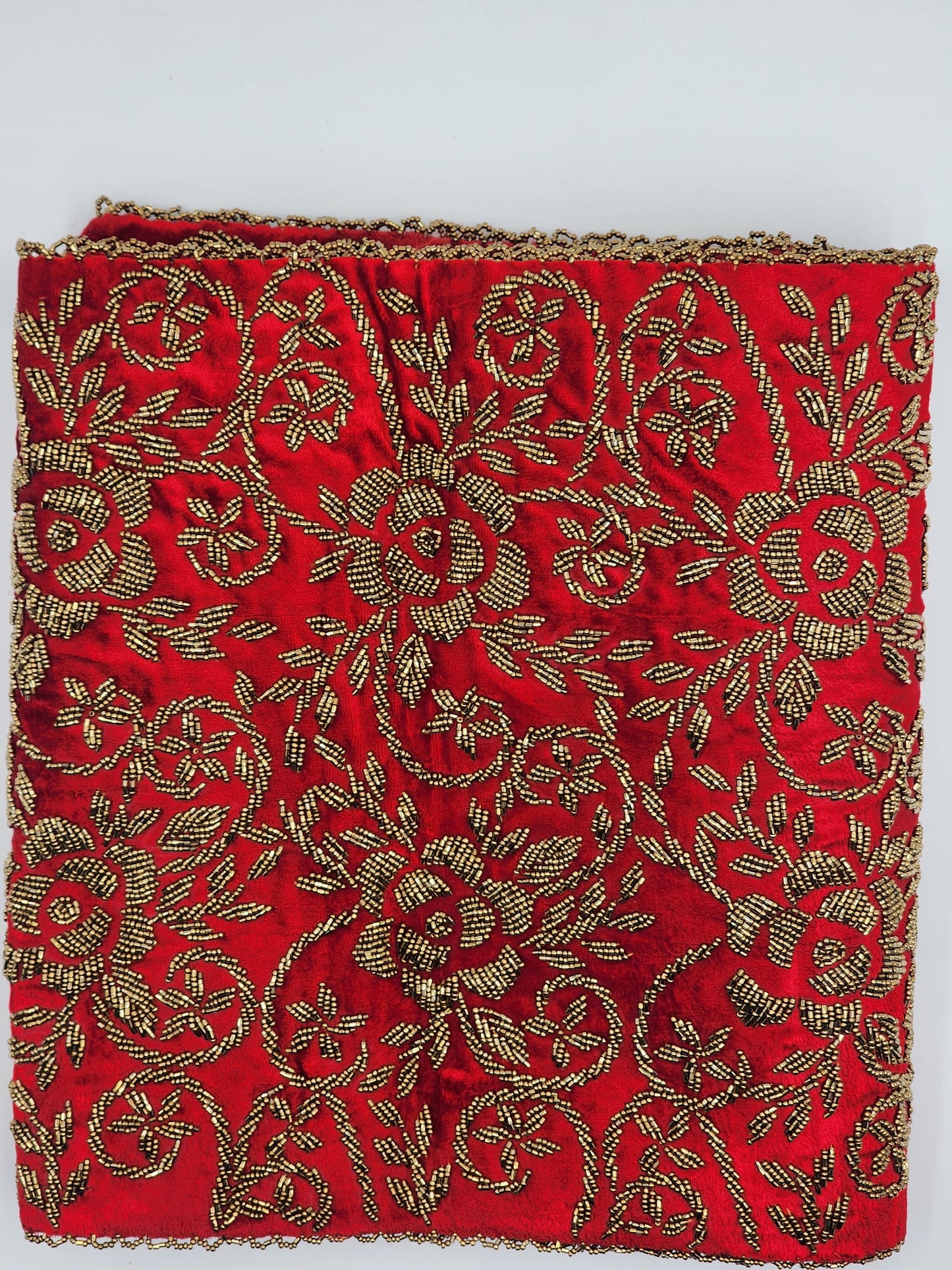 Red and Gold Handmade Beaded Runner