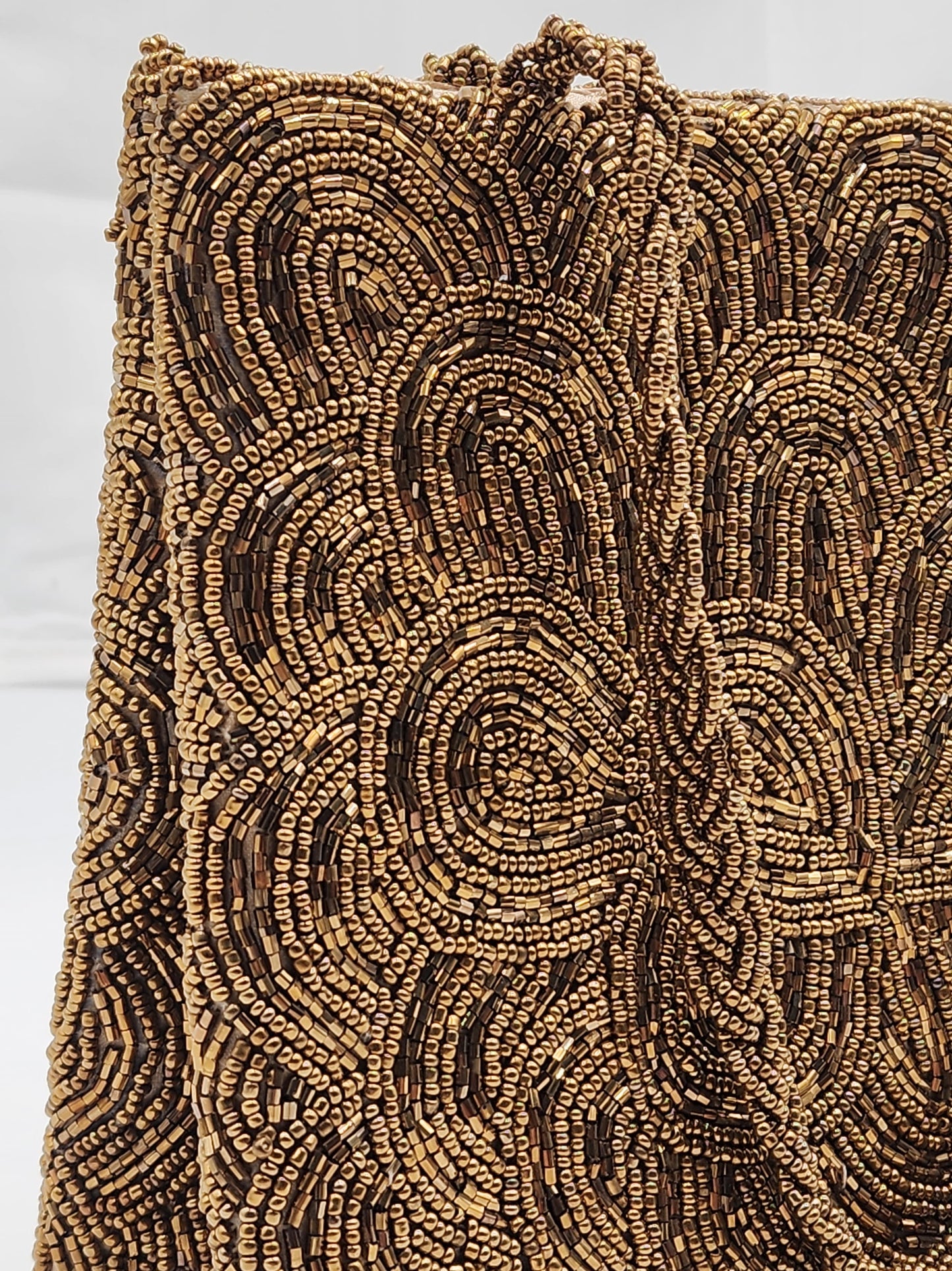 Elegant bronze Hand Embellished Beaded Women Handbag (Design-II) - Handmade Stories