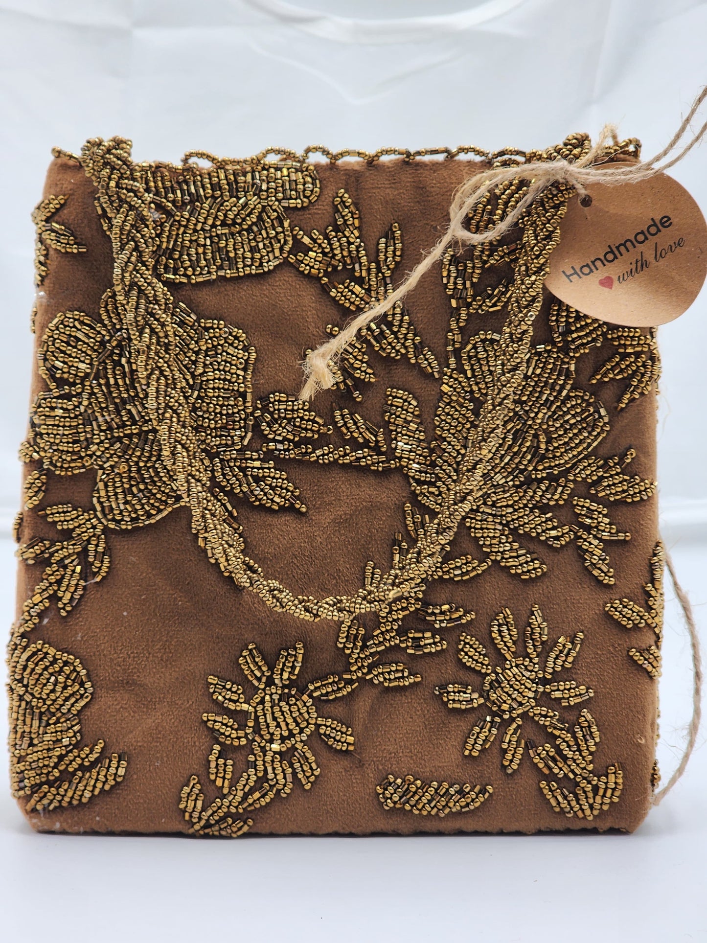 Velvet Beaded Women Handbag