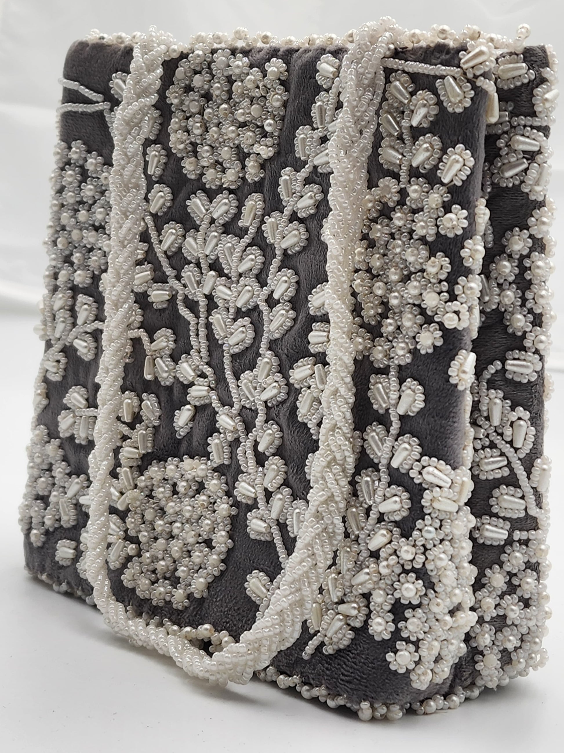 Elegant Black Hand Embellished Beaded Women Handbag (Design-III) - Handmade Stories