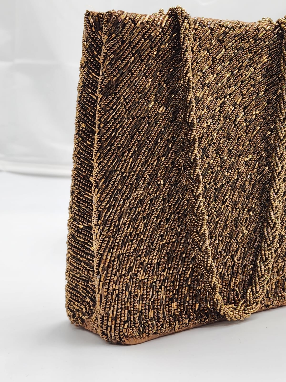 Bronze Beaded Women Handbag