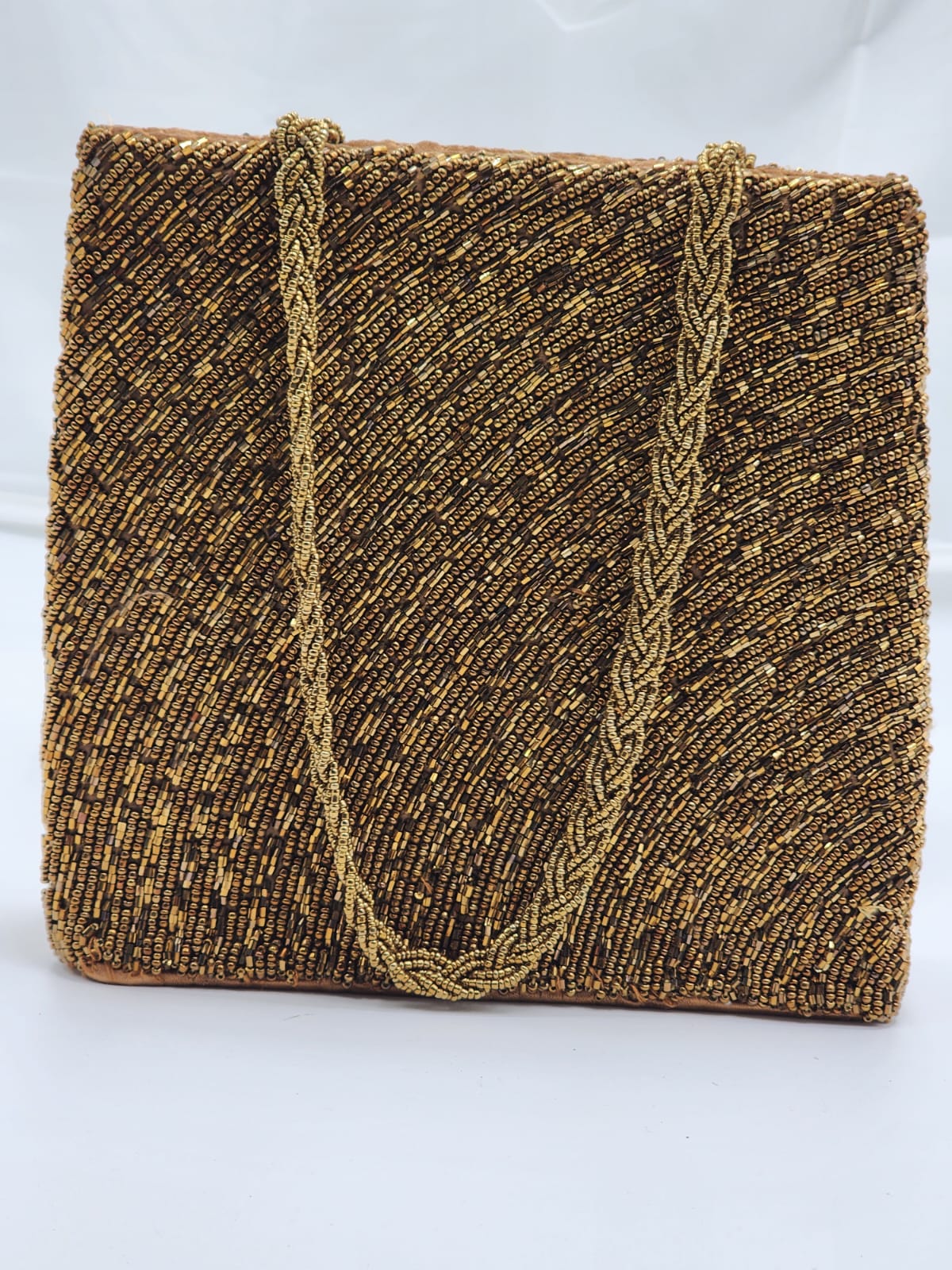Bronze Beaded Women Handbag
