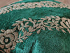 Handmade velvet Cushion Cover Emerald green (Diagonal Stripes) - Handmade Stories