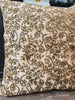 Handmade velvet Beaded Cushion (Brown and Gold) - Handmade Stories