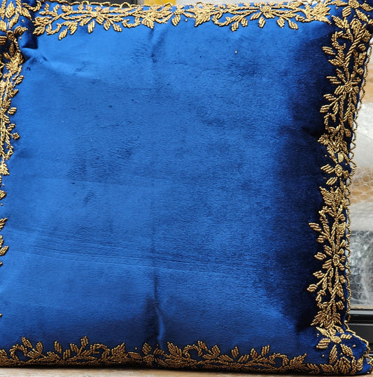 Handmade Velvet Cushion Cover (Cobalt blue)
