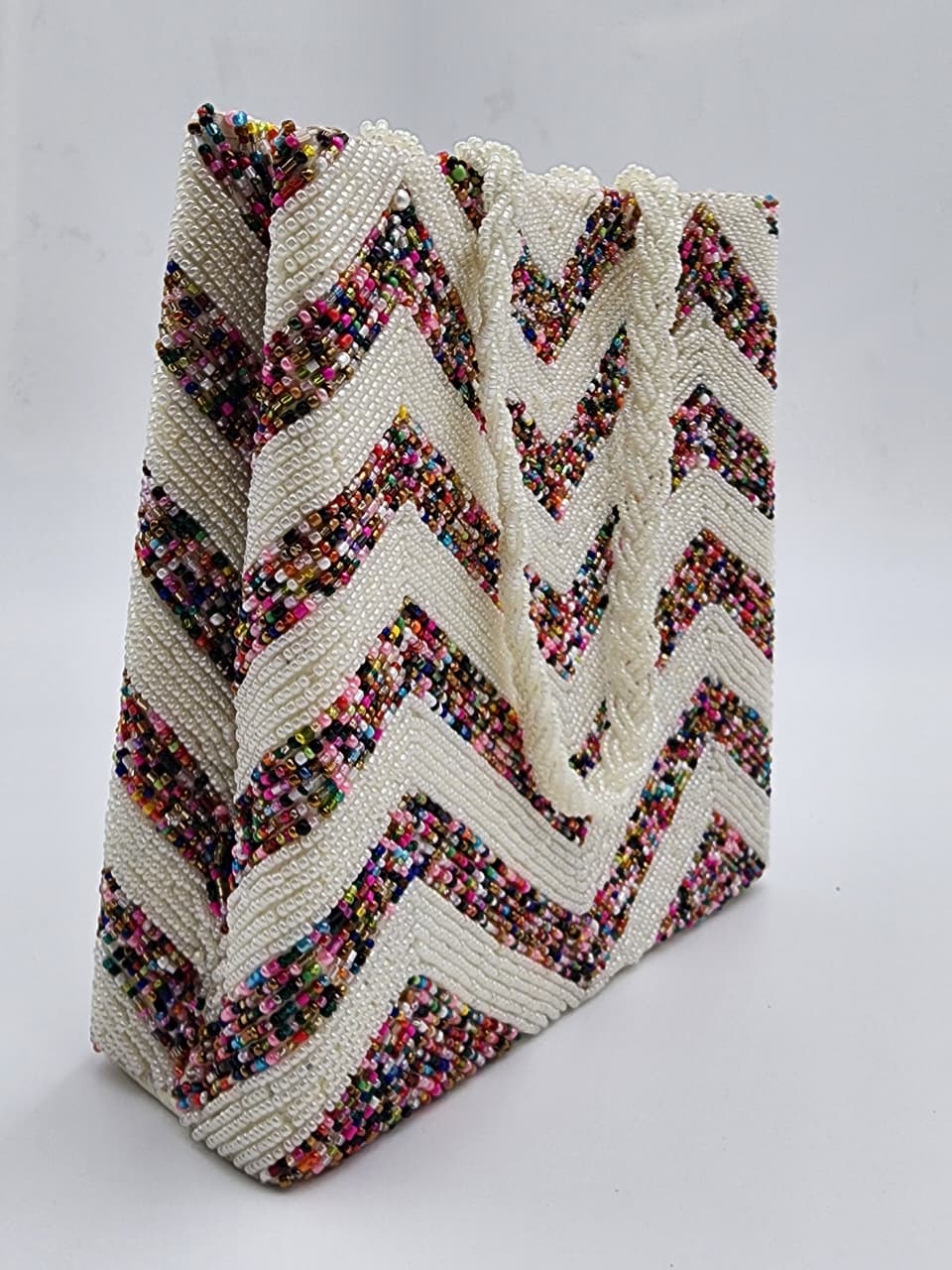 Rainbow Zigzag Beaded Handbag - Handmade Stories