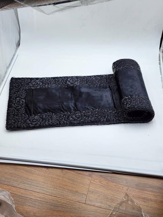 Handmade Table Runner (Black on Black) - Handmade Stories