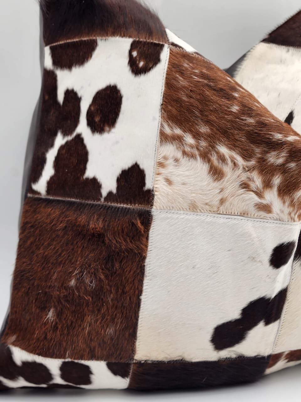 Cowhide Leather throw pillow cover (Brown)