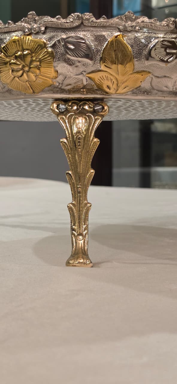 17" Royal hammered raised Brass serving platter