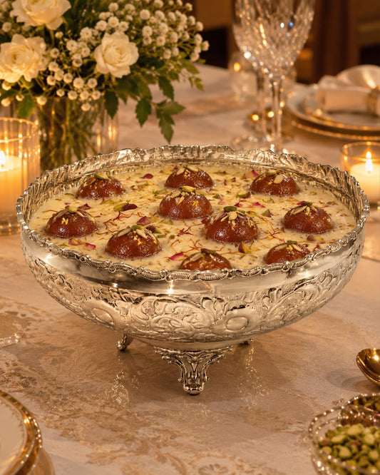 Floral Engraved Brass Bowl