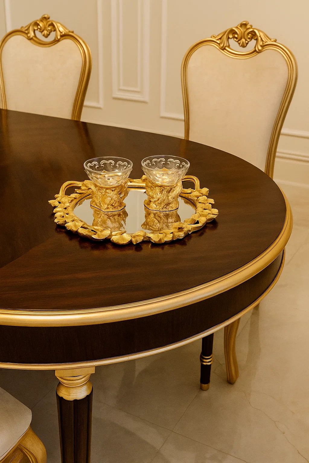 Antique Gold Finish Mirror Tray Design-1