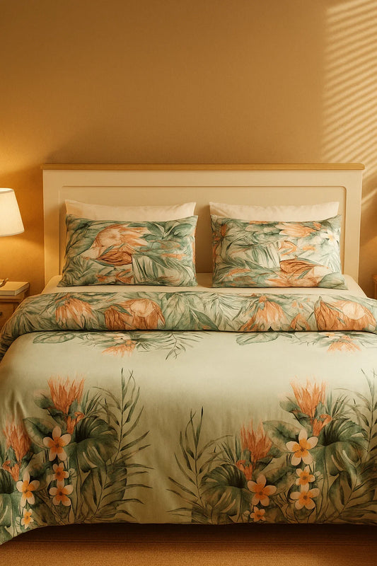 Quilt Cover Set (Soft Blue Flower)