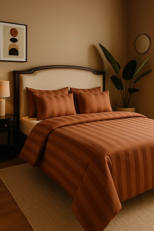 Quilt cover (Pink- wide stripe)