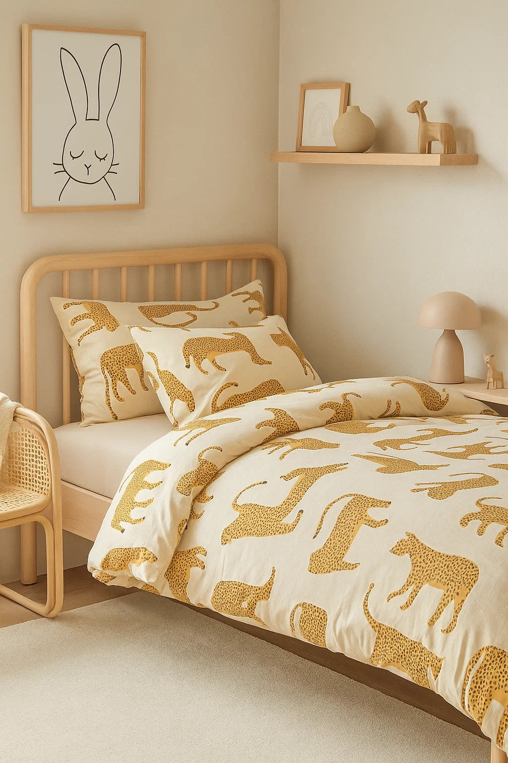 Premium Quality Bed Sheet Set (Leopard Print)