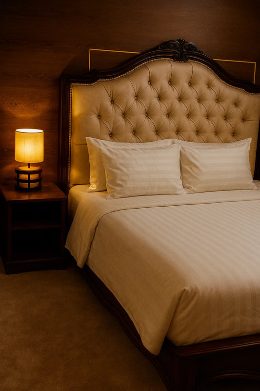 Premium Quality Bed Sheet Set (Bone White)